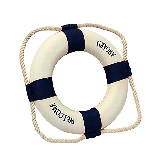 Eighosee Willkommen an Bord Schaum Wasser Leben Rettungsring Ring Boot Wandbehang Hauptdekoration blau 50cm von Eighosee