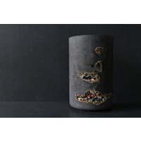 Geode Beton Topf | Küchenhalter Mit Mineralien Zement Utensilo Tontopf von EightPlusE