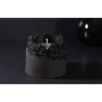 Geode Betonkerze Holzkohle-Schwarzes Kristallgefäß, Modernes Industrie Dekor von EightPlusE