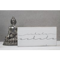 Inhale Exhale Holzschild | Yoga Studio Dekor Geschenke Positive Energie Balance Meditation Om von EightPlusE