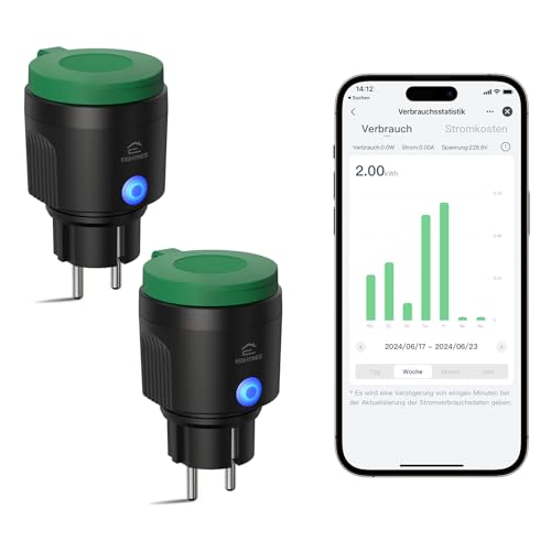 EIGHTREE WLAN Steckdose Outdoor, IP44 Außensteckdose Wasserdicht, WLAN Steckdose mit Strommessung Kompatibel mit Alexa, SmartThings&Google Home, Zeitschaltuhrfunktion, Fernbedienung&Stimmenkontrolle EIGHTREE WLAN Steckdose Outdoor, IP44 Außensteckdose Wasserdicht, WLAN Steckdose mit Strommessung Kompatibel mit Alexa, SmartThings&Google Home, Zeitschaltuhrfunktion, Fernbedienung&Stimmenkontrolle von Eightree