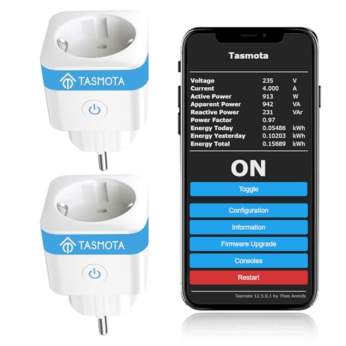 Tasmota Steckdose mit Stromzähler, EIGHTREE Alexa WLAN Smart Steckdose, Smart Home, ESP8685 mit Home Assistant, MQTT, Domoticz, OpenHAB, ioBroker, 16A, nur 2,4GHz-WLAN, 2pcs Tasmota Steckdose mit Stromzähler, EIGHTREE Alexa WLAN Smart Steckdose, Smart Home, ESP8685 mit Home Assistant, MQTT, Domoticz, OpenHAB, ioBroker, 16A, nur 2,4GHz-WLAN, 2pcs von Eightree