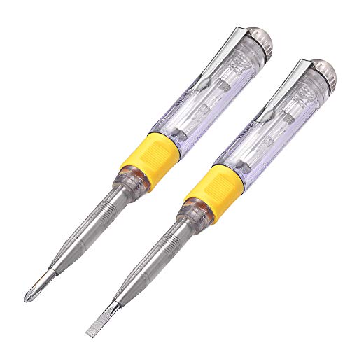 Eightwood Netz Tester Schraubendreher Elektrischer Tester Sprühen Elektrischer Stift Tester 220 V Spannung Tester Volt Detektor 100-500 V Elektrischer Tester Sprühen (2er Pack) MEHRWEG von Eightwood