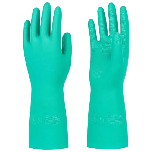 Eiito Arbeitshandschuhe Chemie Handschuhe, Chemikalienschutzhandschuhe, Schutzhandschuhe Chemikalien, Säurefeste (Green, L) von Eiito