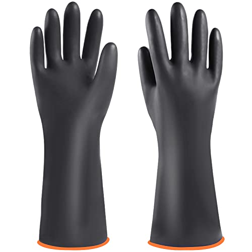 Eiito strapazierfähige Latexhandschuhe, beständig gegen Starke Säuren, Industrie Anti Chemische Säure Alkali Gummihandschuhe 35cm von Eiito