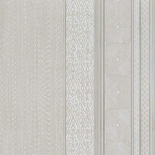 Tapete Siroc Streifen Muster Beige Silber Eijffinger 376020 von Eijffinger