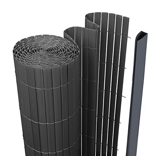 Eikuavons PVC Sichtschutzmatte, Sichtschutzzaun 140x500cm, Balkon Sichtschutz mit Befestigungsclips, Balkonverkleidung Windschutz für Balkon, Garten von Eikuavons