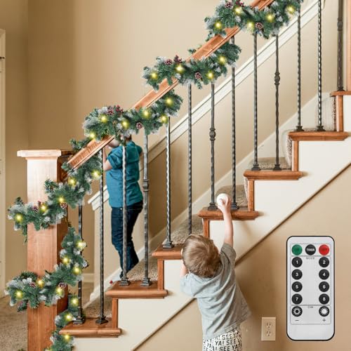 Eikuavons Weihnachtsgirlande, 5m Künstlich Tannengirlande mit Beleuchtung, 100 LEDs Warmweiß Weihnachtskranz inkl. Deko, USB 8 Modus, Girlande Weihnachtsbeleuchtung Weihnachtsdeko Eikuavons Weihnachtsgirlande, 5m Künstlich Tannengirlande mit Beleuchtung, 100 LEDs Warmweiß Weihnachtskranz inkl. Deko, USB 8 Modus, Girlande Weihnachtsbeleuchtung Weihnachtsdeko von Eikuavons