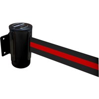 RS-GUIDESYSTEMS® Wandgurt-Kassette aus Metall, pulverbeschichtet, Auszugslänge 2,3 m, schwarz, schwarz / rot horizontal gestreift von RS-GUIDESYSTEMS®