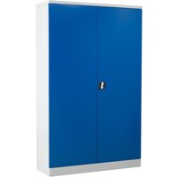 Flügeltürschrank BASIC, HxBxT 1.950 x 1.200 x 420 mm, lichtgrau/enzianblau von Basic