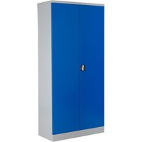 Flügeltürschrank BASIC, HxBxT 1.950 x 925 x 420 mm, lichtgrau/enzianblau von Basic