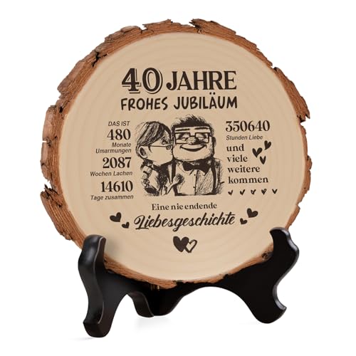 40 Jahrestag Geschenk für Ihn Sie-Holzplakette, 40 Geschenk Jahrestag für ihn Sie, Rubinhochzeit Geschenke, 40 Hochzeitstag Geschenk, Rubinhochzeit Deko, Geschenke zum 40. Hochzeitstag für Paare von Einanmut