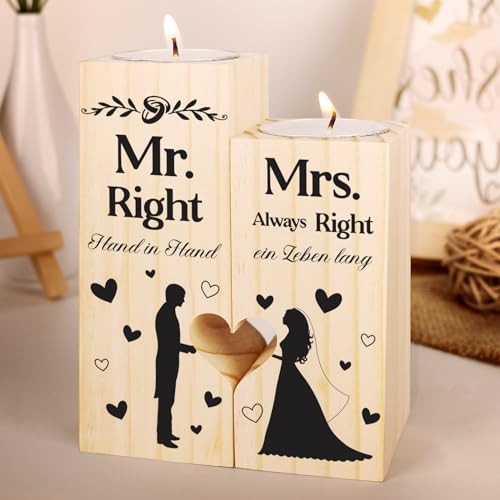 Hochzeitsgeschenk, Hochzeitsgeschenke für Brautpaar - Kerzenständer Geschenke zur Hochzeit, Verlobungsgeschenk, Jahrestag Geschenk für Ihn Sie, Hochzeitstag Geschenk, Hochzeit Geschenk für Brautpaar von Einanmut