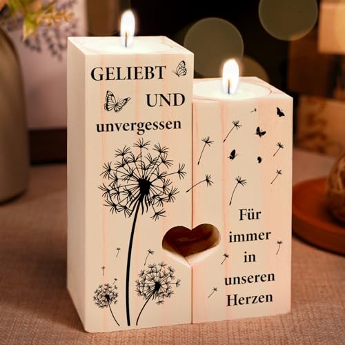 Trauergeschenk - Memorial Kerzenständer, Trauerkerze, Grabkerzen, Geliebt und Unvergessen, Grab Deko, Trauer Geschenke, Trauerlicht, Trauergeschenke für Hinterbliebene, Trost Geschenke Trauer von Einanmut