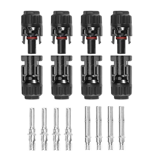 MC4 Solarstecker Set, 4 Paare IP67 Wasserdicht, PV Steckverbinder für 6mm² Solarkabel, mit Montagewerkzeug (4 Paar) von Einaus