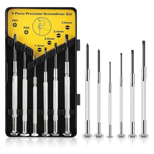 Mini-Schraubendreher-Set 6Pcs, kleine Präzisions-Schraubendreher-Kit mit 6 verschiedenen Größen Flathead und Phillips Schraubendreher für Uhr, Elektronik, Schmuck, Spielzeug, Brillenreparatur Mini-Schraubendreher-Set 6Pcs, kleine Präzisions-Schraubendreher-Kit mit 6 verschiedenen Größen Flathead und Phillips Schraubendreher für Uhr, Elektronik, Schmuck, Spielzeug, Brillenreparatur von Einaus