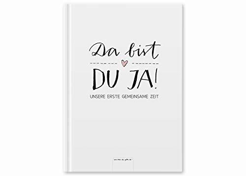 Babytagebuch für das 1. Jahr - Da bist du ja - Baby Diary zum Eintragen für das erste Lebensjahr, Geburtsgeschenk für Jungen & Mädchen, Premium Hardcover A5, weiß rosa von Eine der Guten