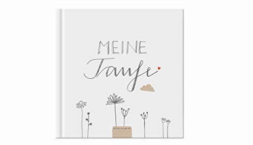 Gästebuch - meine Taufe - weiß mit Blumen, Taufbuch für Tauffeier, Tauffest, als Taufgeschenk, 100 S, Recyclingpapier, umweltfreundlich, Hardcover, 21x21 cm von Eine der Guten