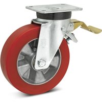 Wicke Lenkrolle Topthane® Soft-PU, inkl. Feststeller im Vorlauf, Ø x Breite 200 x 50 mm, TK 600 kg von Wicke