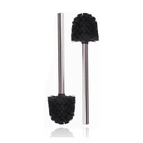 2er Set Klobürsten Schwarz, WC-Bürste Toilettenbürste Edelstahlgriff rostfrei mit austauschbarem Kopf, 8 cm Durchmesser von Einesin
