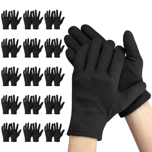Einfa Schwarz Cotton Gloves - 20 Paare (40 Stück) Baumwollhandschuhe M Mittel - Work Arbeitshandschuhe Herren Mann - 23cm Handschuhe Baumwolle für Item Reparatur - Handhabung Work Gloves von Einfa