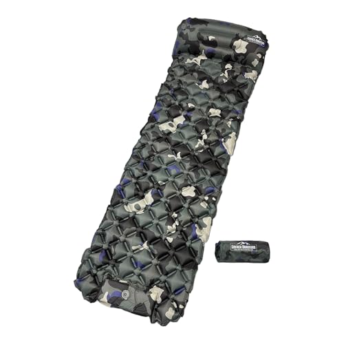 Einfach Draussen NEU Aufblasbare Ultraleichte Isomatte mit integriertem Kissen, Iso Matte Aufblasbar, Platzsparend, Komfortabel, strapazierfähig, Camping, Outdoor, Zelten (Camouflage) von Einfach Draussen