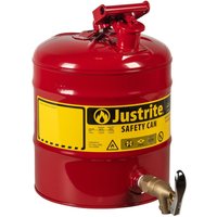 Justrite® Sicherheitsdosierbehälter, Messing-Zapfhahn 3/4", rot, 19 Liter von Justrite®