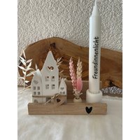 Häuserzeile/Geschenk Freundin Herzensmensch Lieblingsmensch Mitbringsel Kerzenbotschaft von EinfachHerzlich