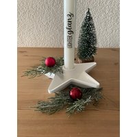 Kerzenhalter in Sternform/Weihnachten Kerze Mit Spruch Weihnachtsdeko von EinfachHerzlich