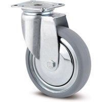 TENTE® Lenkrolle Vollgummi, Konuskugellager, Stahlblech-Gehäuse, Fadenschutz, spurlos, Ø x Breite 100 x 50 mm, TK 80 kg von TENTE®