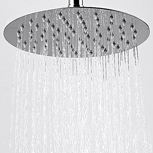 EINFEBEN 12 zoll Runde Regenduschkopf Edelstahl Regendusche Schwenkbar Einbauduschköpfe mit Anti-Kalk-Düsen Duschkopf Regenbrause Brausekopf Kopfbrause Duschbrause Wasserfall Regenduschkopf von Einfeben