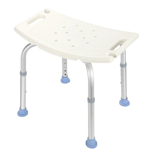 EINFEBEN Duschhocker Badstuhl Anti-Rutsch Duschstuhl Höhenverstellbar 38-53cm Badsitz belastbar bis 136 kg Stabil Badehocker für Alter Schwangere von Einfeben