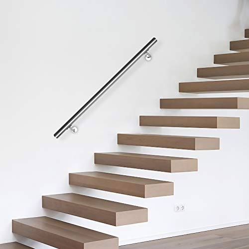 EINFEBEN Edelstahl Handlauf Geländer Treppengeländer 80 cm Wandhandlauf Wandhalterung Innen & Außen von Einfeben