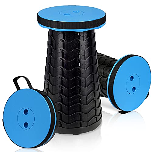 EINFEBEN Tragbarer Klapphocker, Mini Teleskophocker Klappstuhl Faltbar Campinghocker, Höhenverstellbar Leicht Stabil, Belastung 180 kg, für Innen und Außenaktivitäten von Einfeben