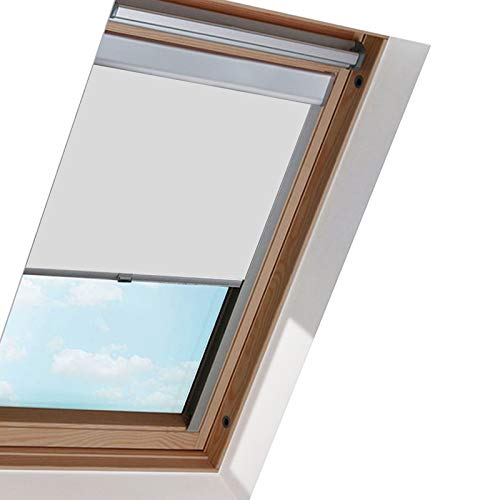 EINFEBEN Verdunkelungsrollo Rollo mit Seitenschienen für Dachfenster / M06 Grau (61.3x94.0cm)/ Verdunkelungs-Rollo Fensterrollo von Mcties