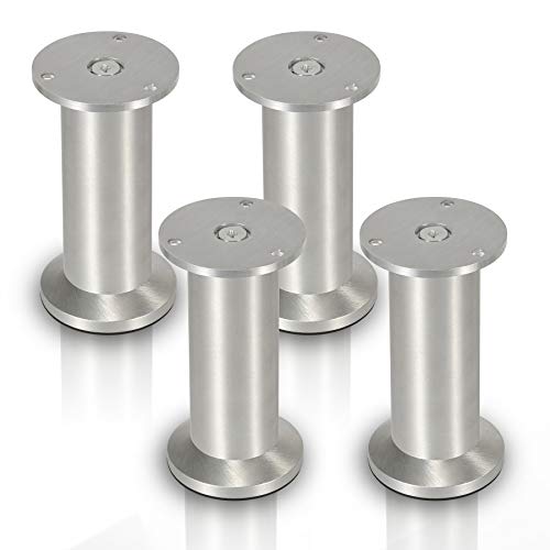 Einfeben 12er Set Aluminium Möbelfüße Höhe 180mm,Höhenverstellbar 15mm,Belastbar bis 250 Kg,Sockelfuß Tischfuß Sofafuß Bettfüße, für Möbel, Küche von Einfeben