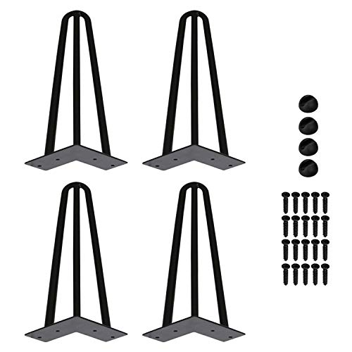 Einfeben 4X Hairpin Legs Haarnadel Tischbeine, DIY Doppelstab Möbelfüße Schreibtisch Esstischbeine Mit Freie Bodenschoner und Schrauben, 15cm Haarnadelbeine für Couchtisch und Nachttisch Verfügbar von Einfeben
