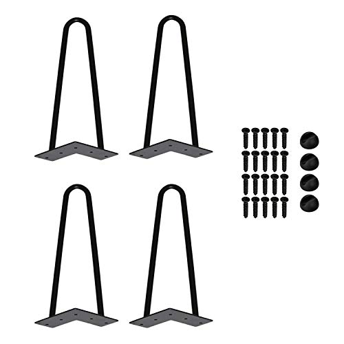 Einfeben 4er Set Tischbeine in 20cm Hairpin Legs, 3 Stangen Metal Esstisch Haarnadelbeine aus Stahl, Couchtisch Möbelfüße Tischkufen mit Bodenschoner und Schrauben, Verfügbar in Höhe von 10cm-86cm von Einfeben
