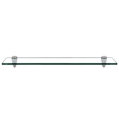 Einfeben Glasregal Wandregal Klarglas, Glasregal mit 8mm ESG Sicherheitsglas und Halterung, perfekt geeignet als Duschregal/Badablage/Glasablage für Bad, Küchen,Balkon, Verschiedene Größen (60x10 cm) von Einfeben