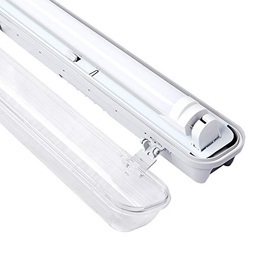 Einfeben LED Feuchtraumleuchte 120cm, 18W Deckenlampe, Neutralweiß IP65 Wannenleuchte, T8 Röhre für Garage Werkstatt Büro Warenhaus von Einfeben