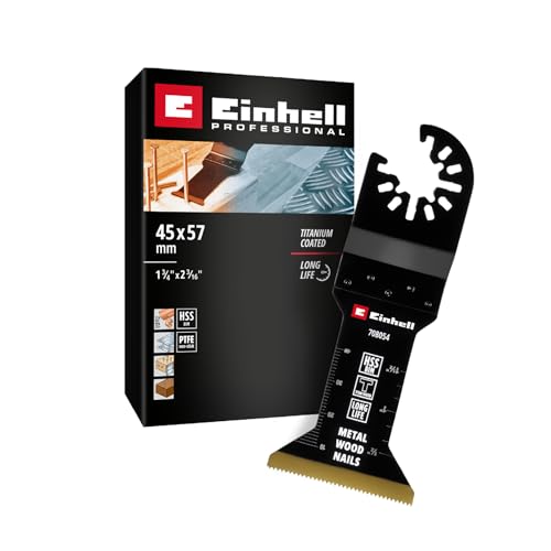 Original Einhell Bi-Metall Tauchsägeblatt titanbeschichtet (45 mm Breite, 57 mm Eintauchtiefe, PTFE-Finishing, Metallverzahnung, Schnellwechselfunktion) von Einhell Accessories