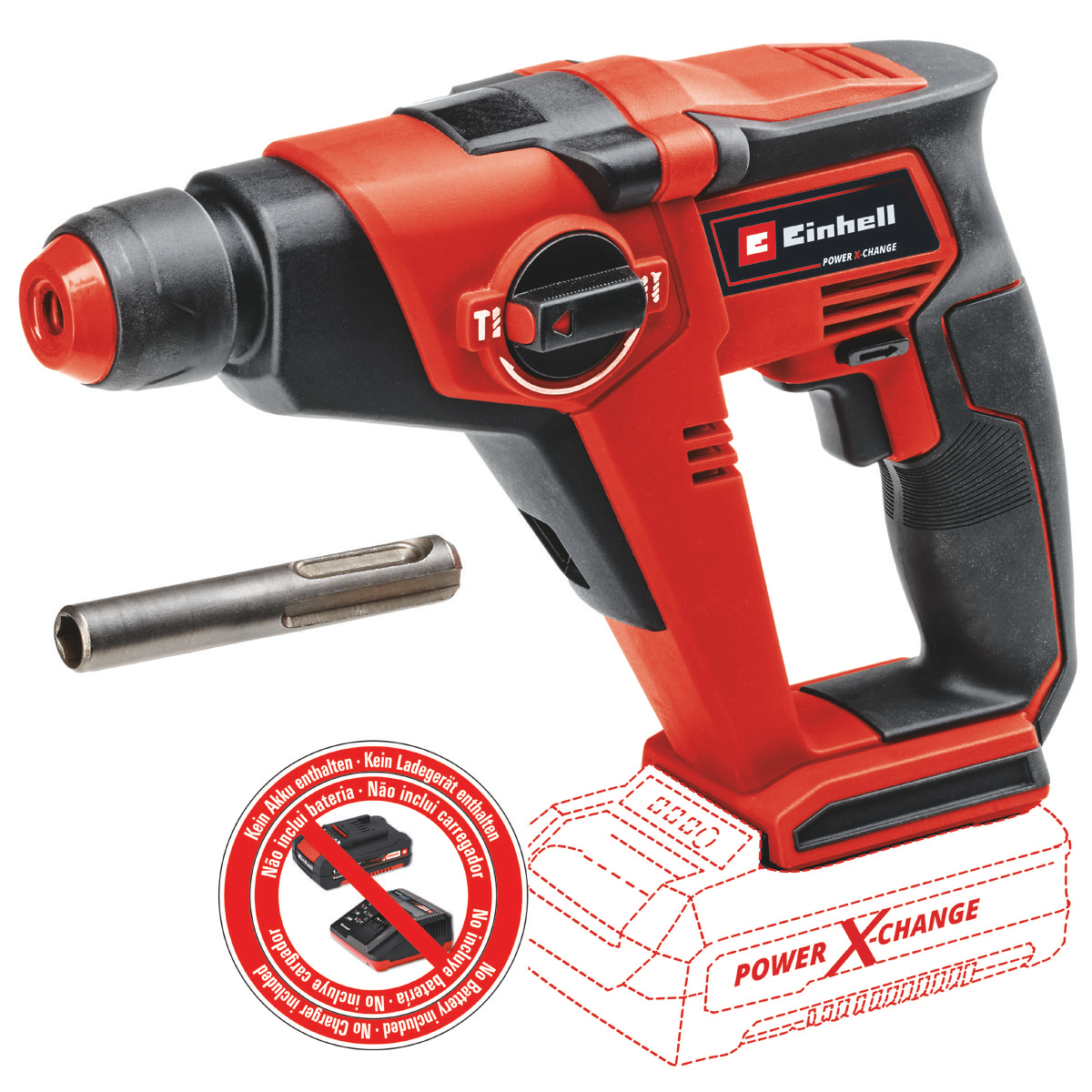 Einhell Akku-Bohrhammer TE-HD 18/12 Li - Solo 4513970 von Einhell Germany AG