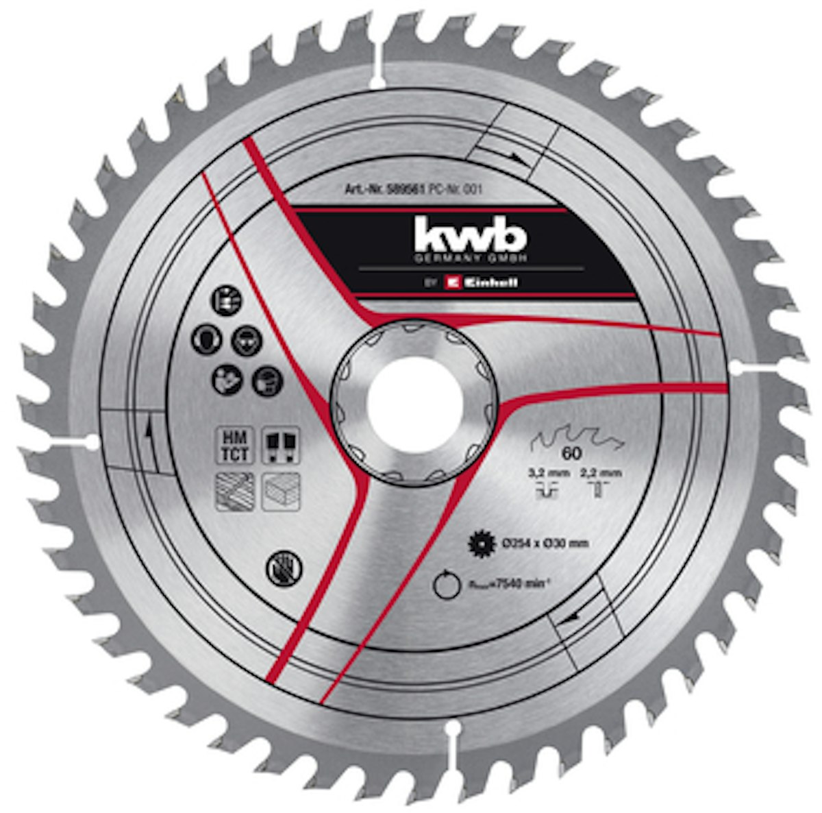 Einhell Stat. Sägen-Zubehör Sägebl. HM Ø 250x30x3,2 Z48 49589351 von Einhell Germany AG