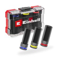 Original Einhell Impact Stecknuss-Set 32-tlg. (18x 30-mm-Kraftbits, 9x 40-mm-Stecknüsse, 3x 80-mm-Stecknüsse, S2- und CrMo-Stahl, Kunststoffhülse, von Einhell
