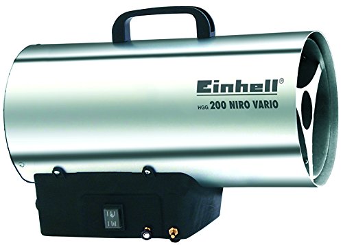 Einhell 2330920 Heißluftgenerator HGG 200 Niro Vario (Propangasbetrieben, max. 20 kW, Piezozündung, thermostatische Schutzvorrichtung, Rückbrandsicherung), Silber von Einhell