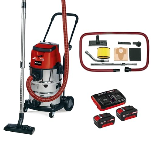 Einhell Akku-Nass-Trockensauger TE-VC 36/30 Li S Power X-Change (Li-Ion, 36 V, ECO/BOOST-Mode, Edelstahlbehälter 30 l, inkl. Schlauch, 2x 3 Ah Akku und Twincharger) von Einhell