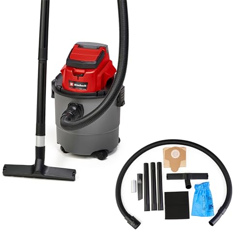 Einhell Akku-Nass-Trockensauger TC-VC 18/15 Li-Solo Power X-Change (Lithium-Ionen, Kunststoffbehälter 15 l, 4 Rollen, inkl. Saugschlauch, div. Filter, ohne Akku u. Ladegerät) von Einhell