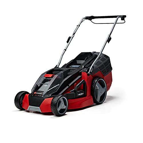 Einhell Akku-Rasenmäher GE-CM 43 Li M Kit Power X-Change (36V, 43 cm Schnittbreite, bis 600 m², Brushless, Mulch-Kit, 63L Fangkorb, 25-75 mm Schnitthöhe, inkl. 2x 4,0Ah + 2x Ladegerät) von Einhell