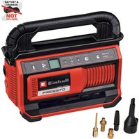 Hybrid-Kompressor pressito 18/25 Hybrid Power X-Change (18 v, Betrieb mit Stromkabel oder Akku, max. 11 bar, inkl. 4-tlg. Adapter-Set & 2 Schläuchen, von Einhell