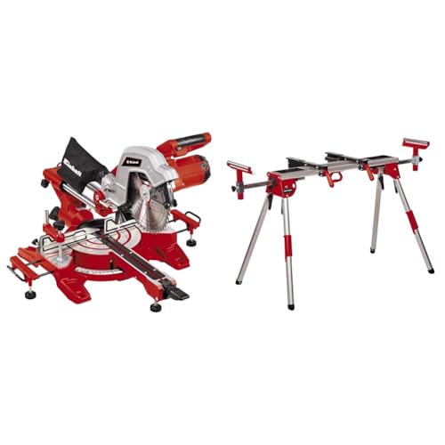 Einhell 4300385 TC-SM 254 Zug-Kapp-Gehrungssäge, Rot, Schwarz + Untergestell (für Einhell Classic und Expert Kapp- und Zug-Kapp-Gehrungssägen sowie viele weitere Modelle am Markt) MSS 1610 von Einhell